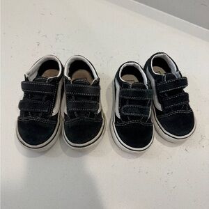 Vans Kids Black Velcro Suede Skate Shoes